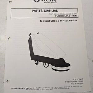 Kent Spare Parts List Book Manual Kf 2019B 1997 Selectgloss Floor Machine