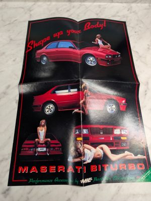 Mie Performance Parts Maserati Biturbo 425 Spyder Poster Red Car & Ladies
