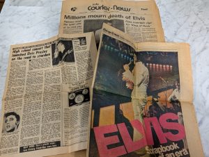 Elvis Presley Millions Mourn Death, Scrapbook, Family Album Vintage Newspapers