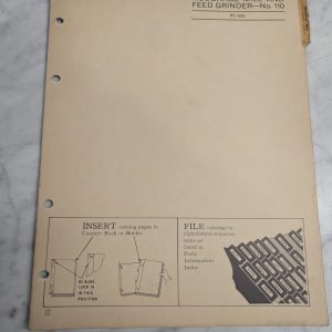 John Deere Jd Parts List Catalog Manual Book #110 Roughage Mill Pc-429- Grinder