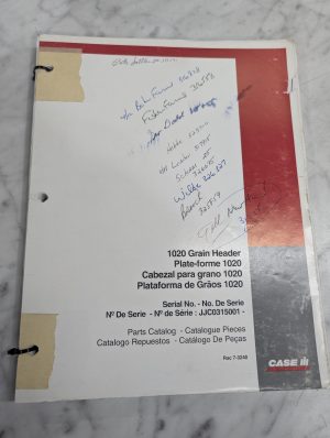Case Ih Parts List Book Catalog Manual 1020 Grain Header 7-3240 1998 Jjc0315001+