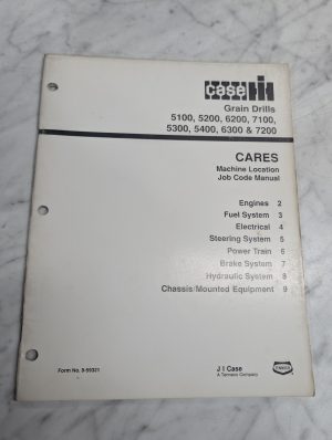 Case Cares Machine Location Job Code Manual 5100 7200 6300 5400 Grain Drills