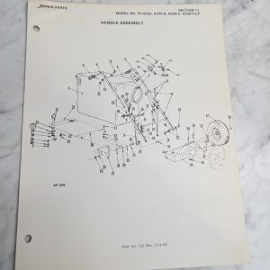 Parker Sweeper Repair Parts List Sheets Catalog Model Pv-8205-B 8208-K-Lp