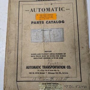 Automatic Fork Lift Truck Parts List Book Manual Ff E 20 Catalog Type