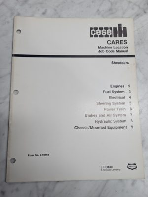 Case Cares Machine Location Job Code Manual Shredders 9-59550