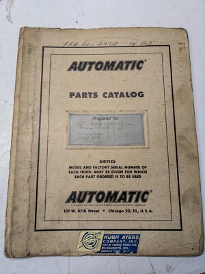 Automatic Fork Lift Truck Parts List Book Manual Ff E 30 Catalog Type