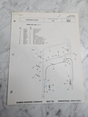 Parker Blower Repair Parts List Sheets Catalog Model Cb6935 Cb6950