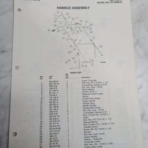 Parker Sweeper Repair Parts List Sheets Catalog Model Hc-8680-K