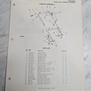 Parker Sweeper Repair Parts List Sheets Catalog Model Hc-8380-B K
