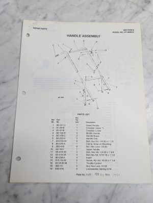 Parker Sweeper Repair Parts List Sheets Catalog Model Ht-8680-K