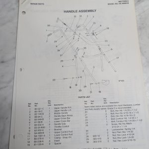 Parker Sweeper Repair Parts List Sheets Catalog Model Hc-8880-B