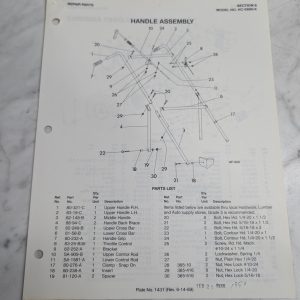 Parker Sweeper Repair Parts List Sheets Catalog Model Hc-8880-K