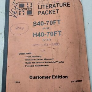 Hyster Literature Packet S40-70Ft H40-70Ft User Guide Maintenance Manual 2006
