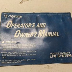 Toyota Operators Owners Manual Lpg Systems Forklift