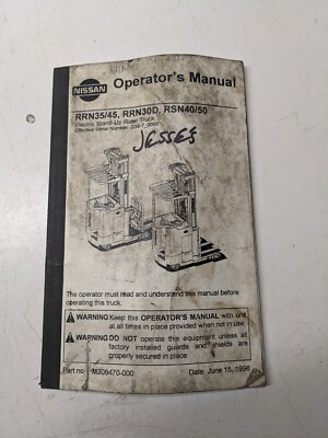 Bt Prime Mover Rrn 35/45 30D Rsn40/50 Fork Truck Lift 1998 Operators Manual