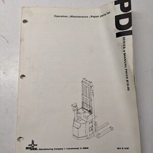 Big Joe Lift Truck Operating Maintenance Parts List Manual Pdi Electric 1987