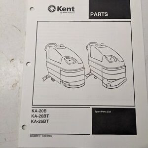 Kent Spare Parts List Book Manual Ka-20B Ka-20Bt Ka-26Bt 1998