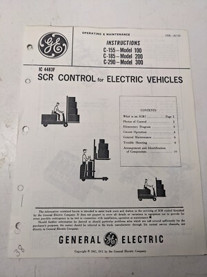 Ge Scr Control C- 155 185 290 100 200 300 Ic 4483F 1971 Gek-8171D Instructions