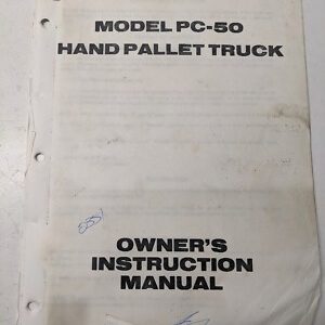 Big Joe Hand Truck Operating Owner Parts List Manual Pc-50 Pallet