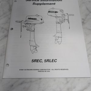 Supplement Omc Johnson Evinrude Service Information 5Rec 5Rlec Model Cr97-50