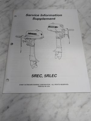 Supplement Omc Johnson Evinrude Service Information 5Rec 5Rlec Model Cr97-50
