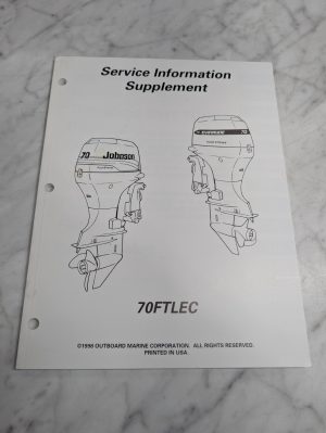 Supplement Omc Johnson Evinrude Service Information Model 70Ftlec Cr98-07 70 Hp