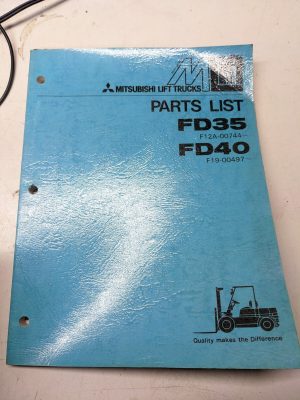 Mitsubishi Fork Lift Truck Parts List Book Catalog Fd 35 40 1981 Catalog
