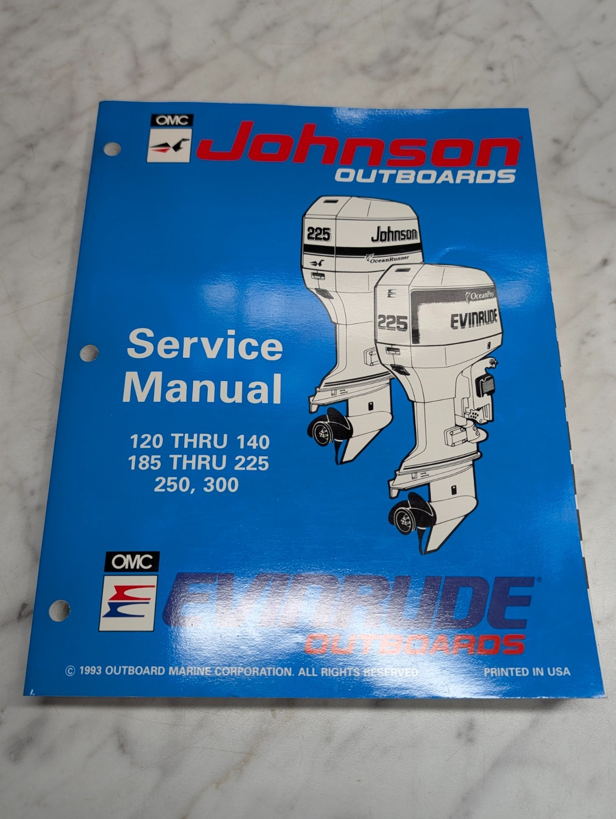 Omc Johnson Evinrude Service Manual "Er" Models 90° Lv 120-300 Hp #500612