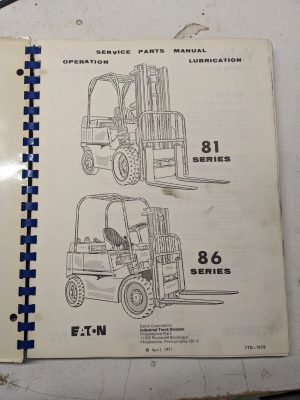 Yale Fork Lift Truck Maintenance Manual Parts List 81 86 Series 1971