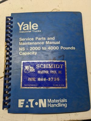 Yale Forklift Maintenance Manual Parts List Ns 020 030 040 1975 Narrow Isle
