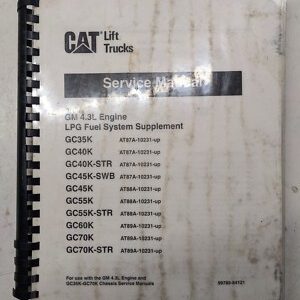 Caterpillar Forklift Service Manual Gc 35-70K Str Lpg Fuel System Supplement 4.3