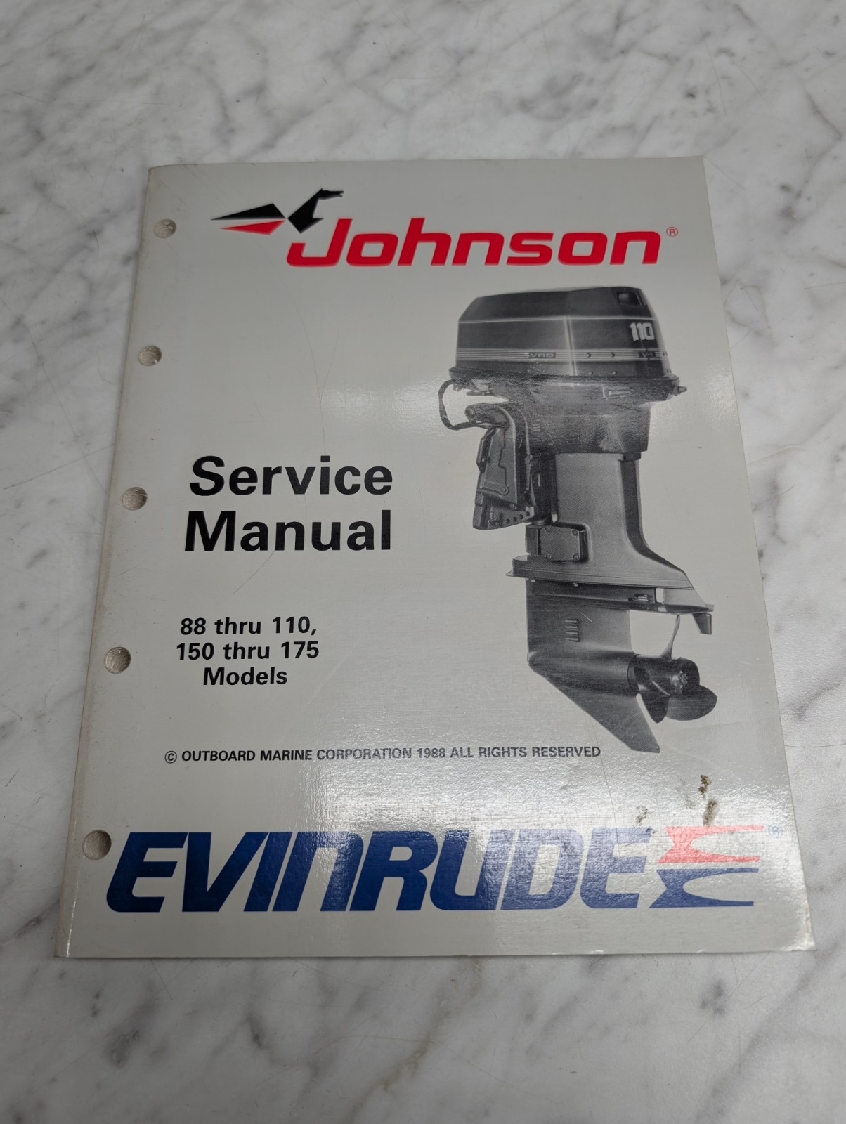Omc Johnson Evinrude Service Manual "Ce" Cross V Cv Models 88 Thru 175 Hp 507757