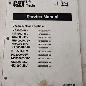 Caterpillar Forklift Service Repair Manual Nr 3000 4500 Nd 2500 Ns 4000 2007