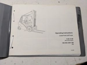 Linde Fork Lift Truck Operating Instructions Owner Manual H 25 T 20