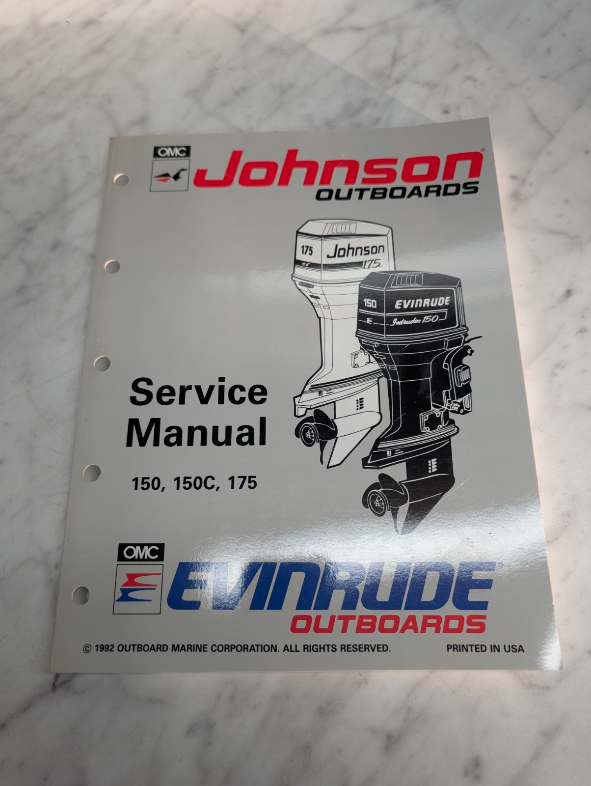 Omc Johnson Evinrude Service Manual "Et" 60° Loop V Lv Models 150C 175 Hp 508286