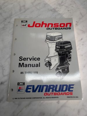 Omc Johnson Evinrude Service Manual "Et" 90° Cv Models 85 Thru 115 Hp #508285