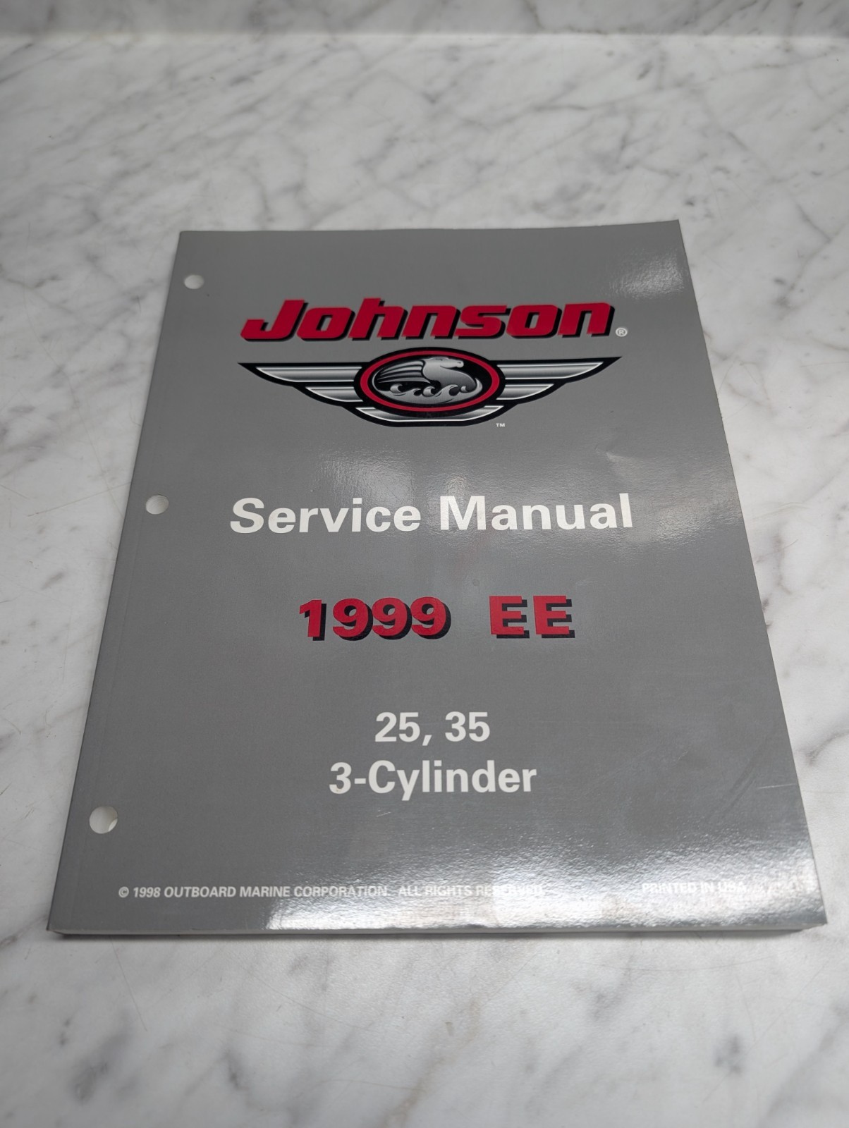 Johnson Evinrude Omc Service Manual "Ee" Models 25 35 Hp 3 Cylinder #787029