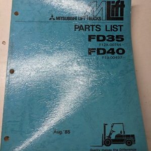 Mitsubishi Fork Lift Truck Parts List Book Manual Fd 35 40 1985 Catalog