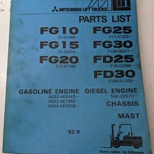 Mitsubishi Fork Lift Parts List Book Manual Catalog Fg Fd 10 15 20 25 30 1982