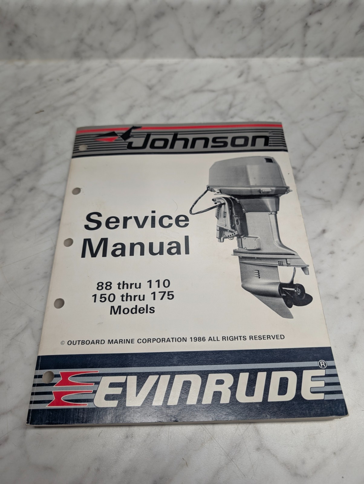 Omc Johnson Evinrude Service Manual "Cu" Models Cross V Cv 88 Thru 175 Hp 507618