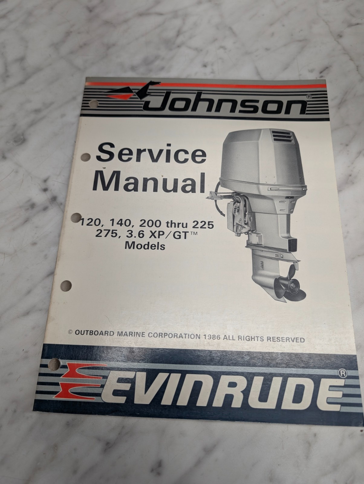 Omc Johnson Evinrude Service Manual "Cu" Models Loop V Lv 120-275 Xp Gt #507619