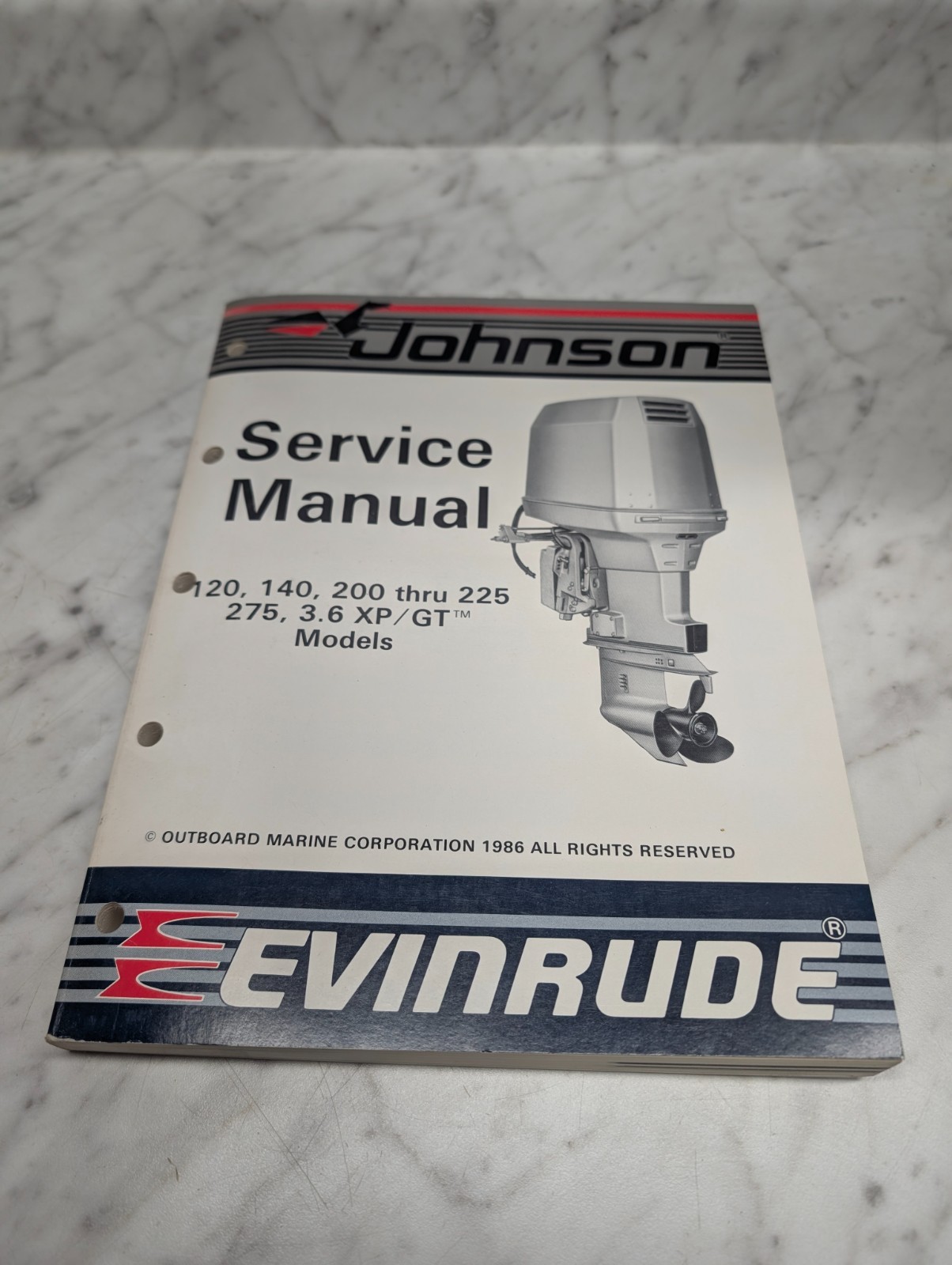 Johnson Evinrude Omc Service Manual "Cu" Models Loop V Lv 120-275 Xp Gt #507619