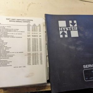 Hyster Service Repair Manual Fork Lift Truck S 30 35 40 Ft Fts 2009 2 Books