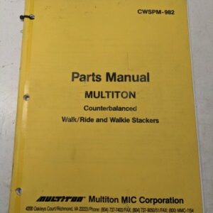 Multiton Fork Lift Truck Parts List Manual Book Walkie Stacker Cwspm-982 1983