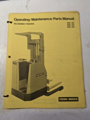 Prime Mover Operating Maintenance Parts List Book Manual Rs 20 30 40