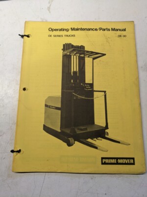 Prime Mover Operating Maintenance Parts List Book Manual Oe 30 Series