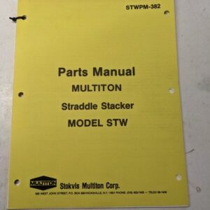 Multiton Fork Lift Truck Parts List Manual Book Stw Stacker Stwpm-382 Model