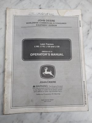 John Deere Jd Lawn Tractors L100 L110 L120 L130 Omgx21151 I2 Operators Owners