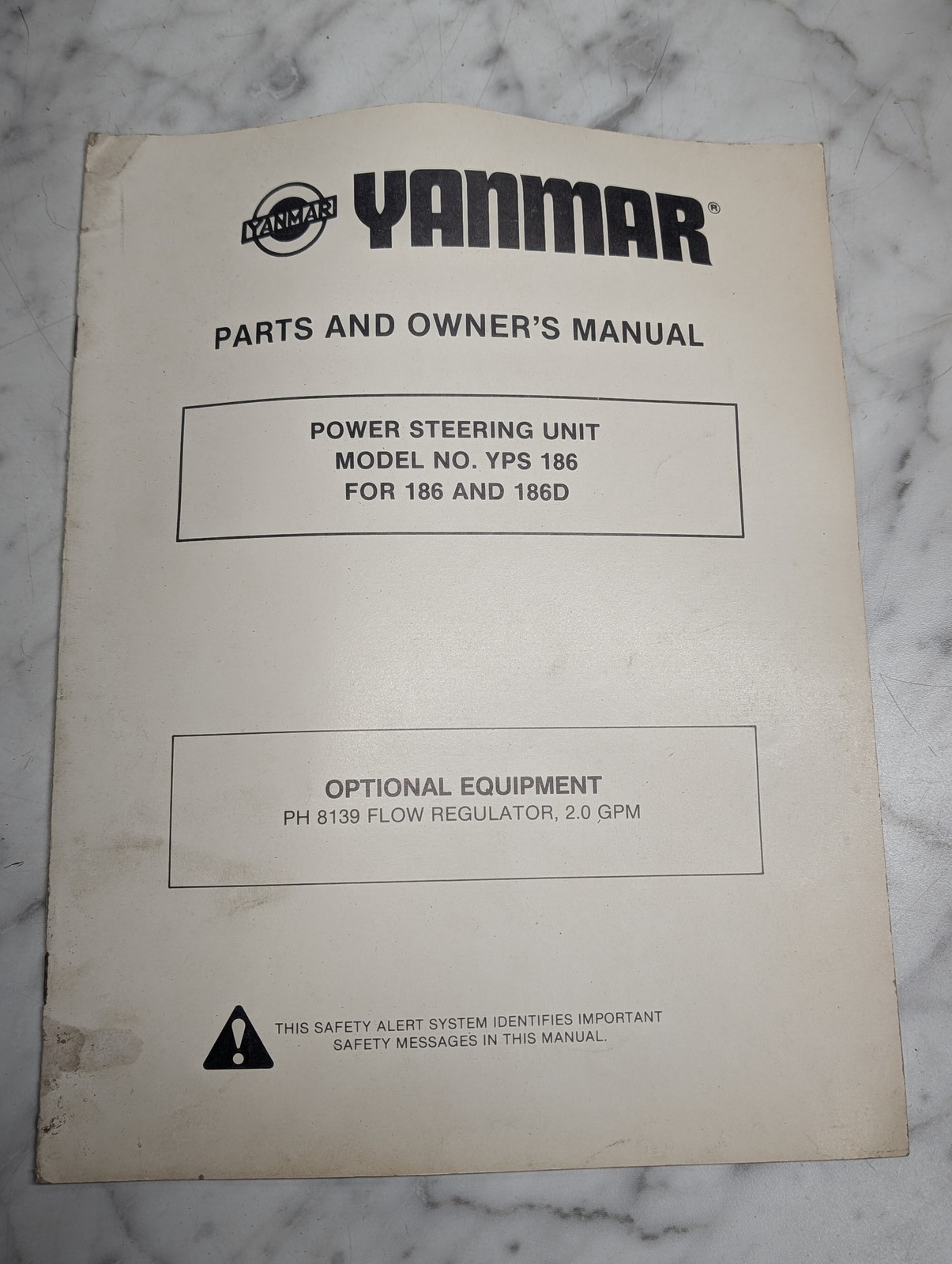 Yanmar Power Steering Unit Yps 186D Parts Owners Manual Guide Book