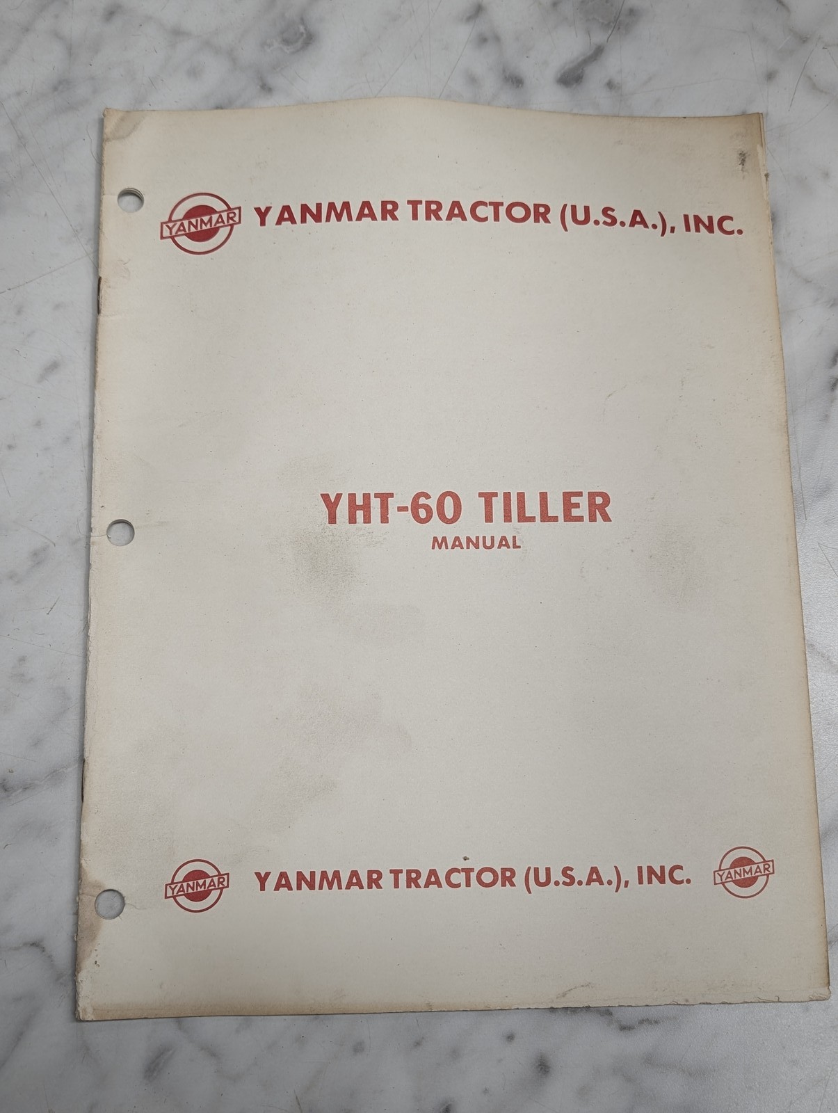 Yanmar Tractor Usa Inc Yht-60 Tiller Manual Book Guide Reference Maintenance